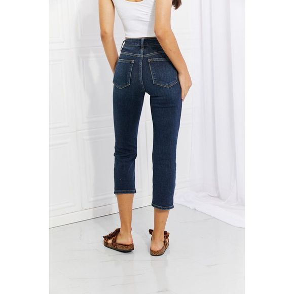 JUDY BLUE Full Size Gina Destroyed Hem Crop Straight - Picture 2 of 11